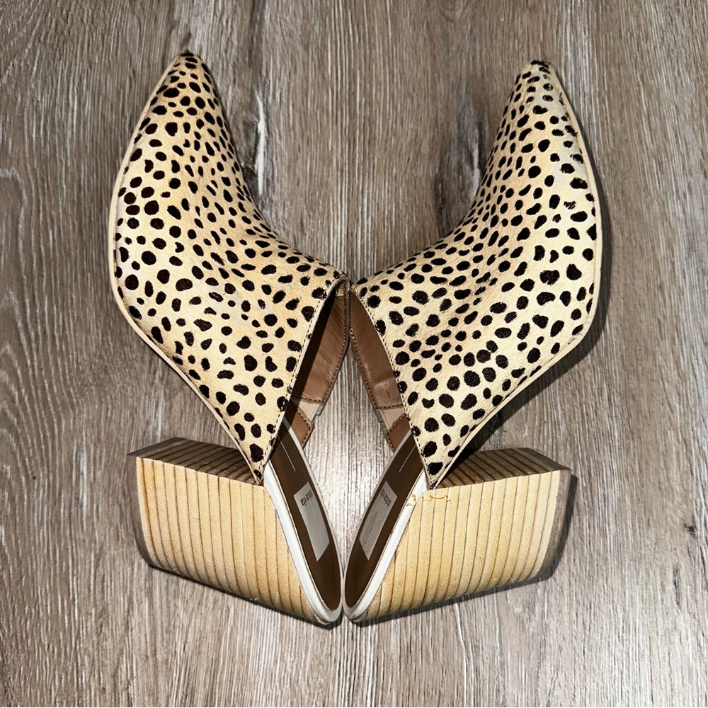 Dolce Vita Women’s Elmo Leopard Calf Hair Pointed Toe Slides Preppy Brown SZ 10 - Picture 15 of 15